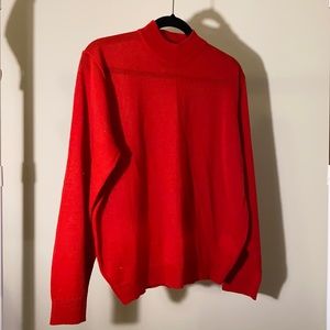 Red Leslie Fay mock neck sweater